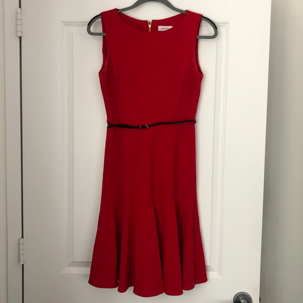 Calvin Klein red dress size 4